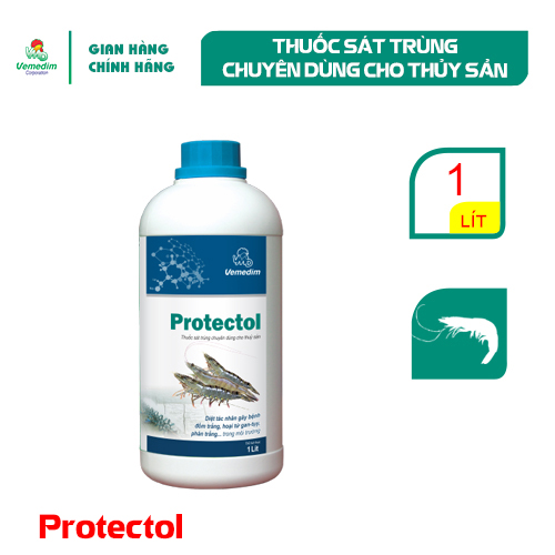 "Hoàn tiền đến 10%" Vemedim Protectol tôm, dùng diệt các loại nấm, sát trùng nước ao nuôi, chai 1lit