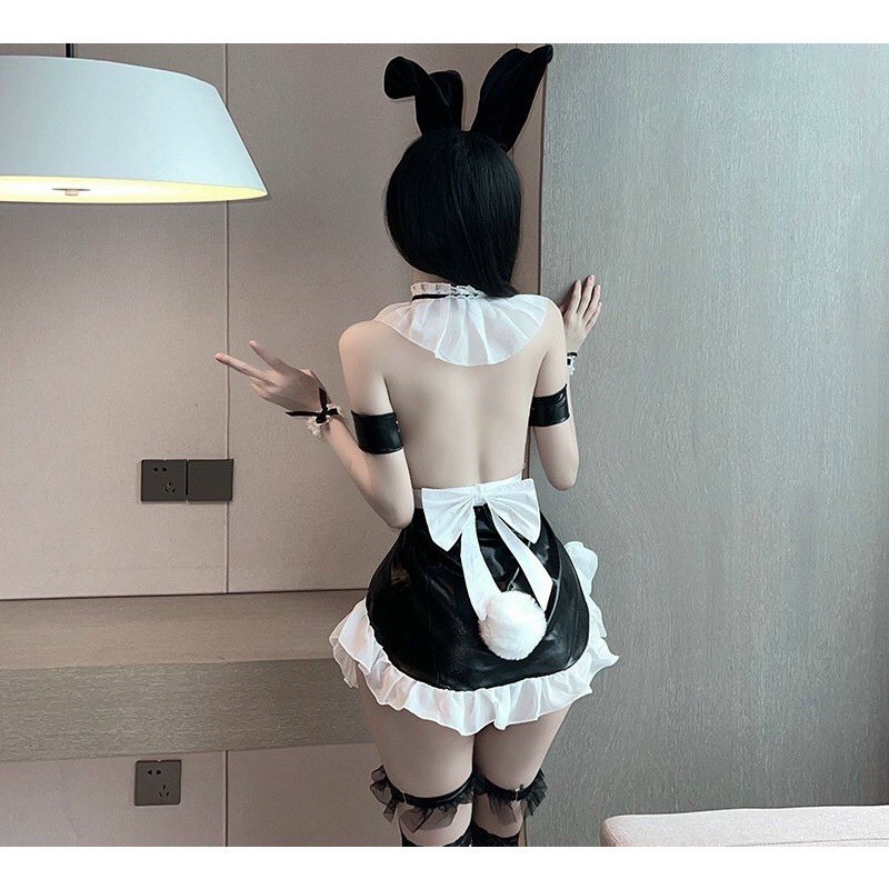 Che tên sp, Bộ ngủ cosplay thỏ da có tạp dề hot hit