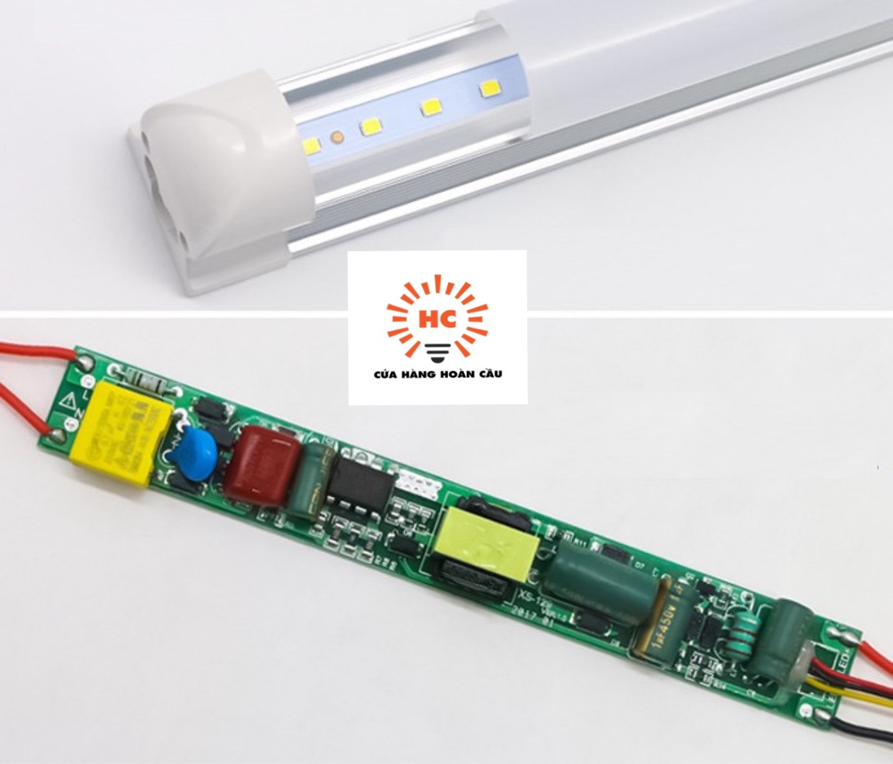 Đèn tuýp Led T8 liền máng 1m2 18w siêu sáng