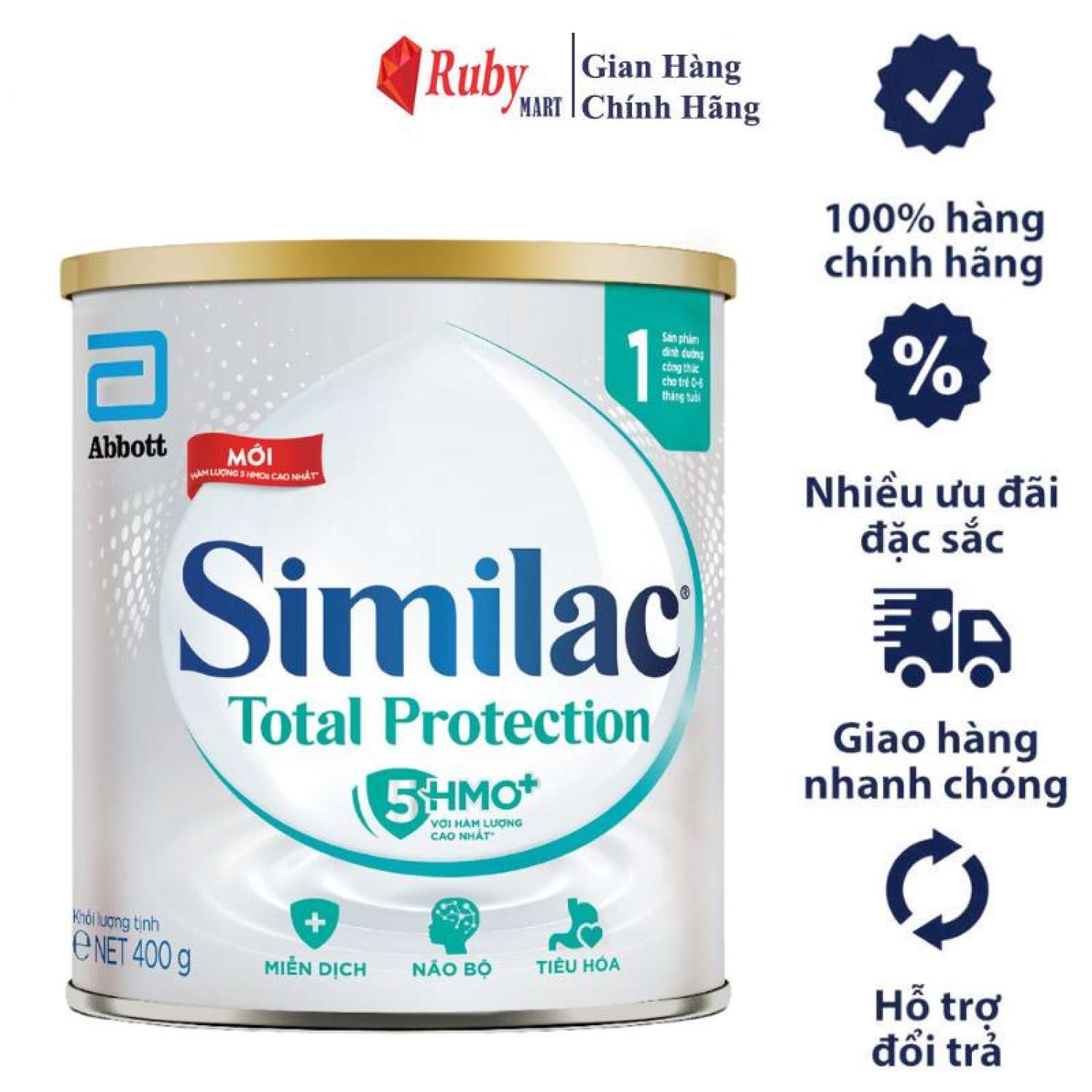 [Date 2.2025] Sữa Bột Similac Total Protection 1 lon 400g - Cho Bé Sinh Mỗ, Nhẹ Cân