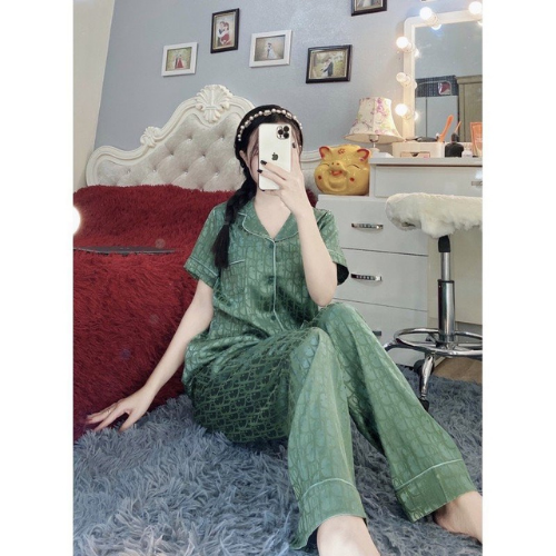 Bộ pijama cao cấp chất lụa gấm tay cộc - quần dài