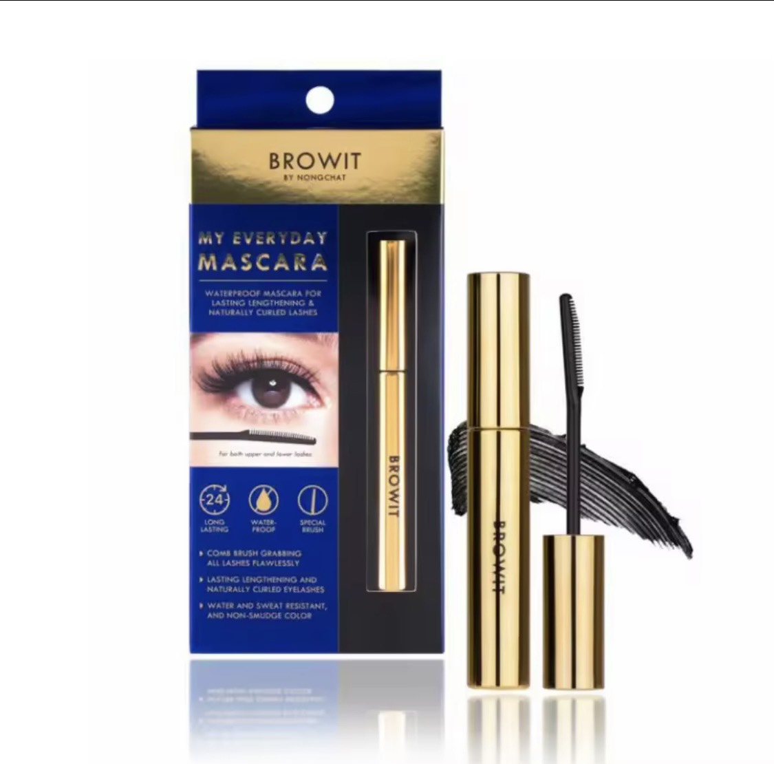 Mascara 2 đầu mistine super Chuốt Mi Mascara Nongchat Browit Thái Lan ⚡[CHÍNH HÃNG]⚡ Làm Dày Dài Mi Chống Nước, Chuyên Dụng Cho Makeupmodel