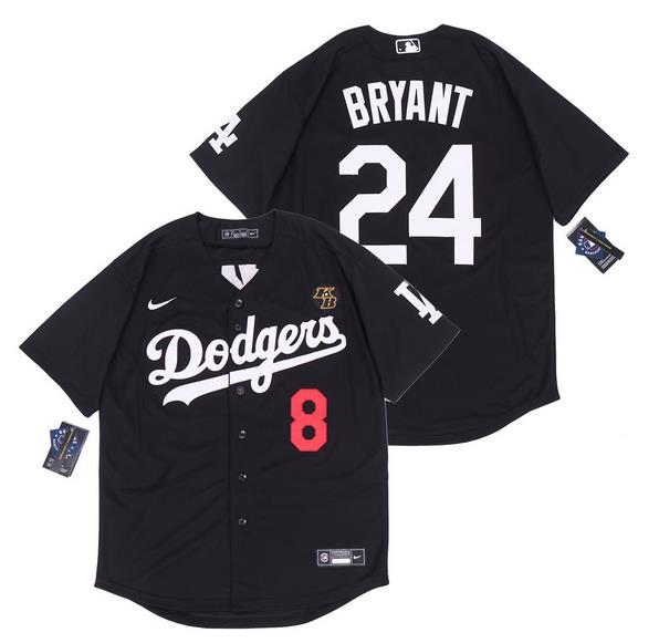 Hot nhất và phổ biến nhất Jersey Mens Los Angeles Dodgers 8-24 Kobe Bryant Baseball Jersey Black
