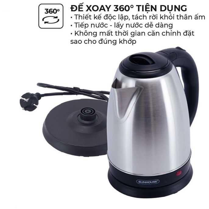 Ấm Siêu Tốc Inox - Bình Đun Siêu Tốc 1.8L