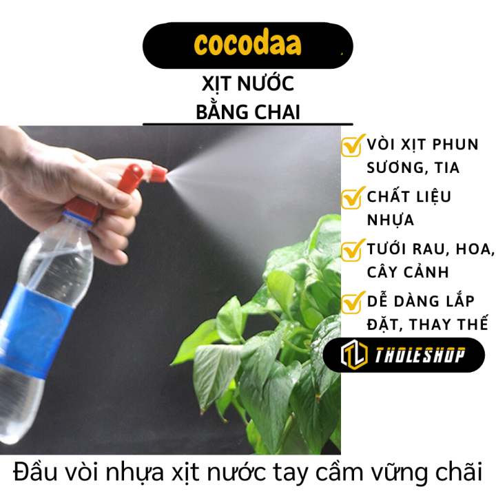 Đầu vòi xịt phun sương- Đầu vòi xịt nước gắn chai tưới cây, xịt khuẩn tiện lợi - Vòi phun tưới lắp chai nhựa