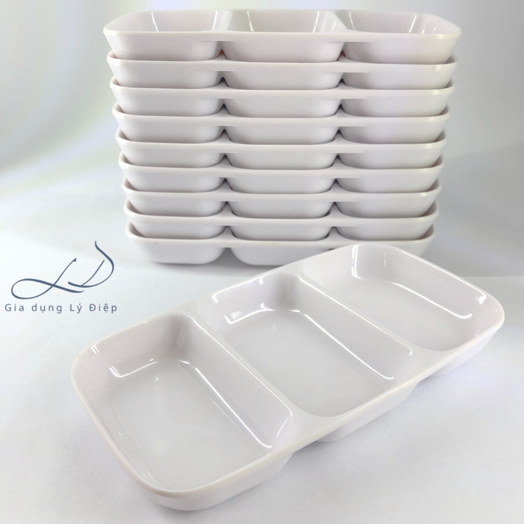 Chén đựng mắm muối, nước chấm 2 ngăn 3 ngăn cao cấp