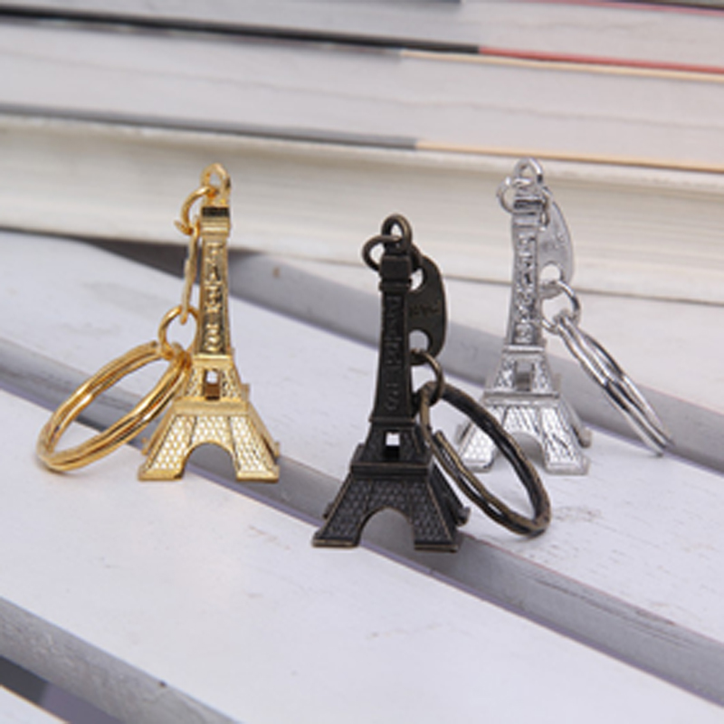 Móc khóa mẫu tháp Eiffel kiểu Pháp lãng mạn (hợp kim kẽm mạ điện)