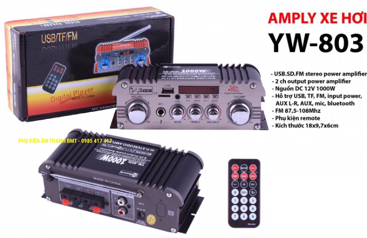 Amply mini cho xe ô tô Model YW803