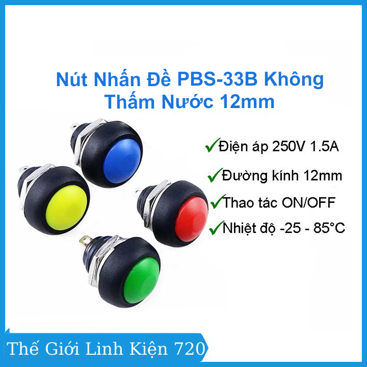 Pbs-33B Waterproof Push Button Switch 12mm