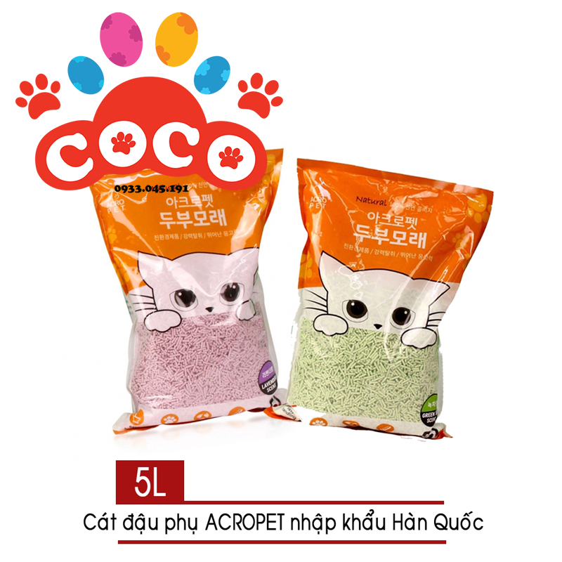 Cát Vệ Sinh Cho Mèo Đậu Nành PURA ACROPET - 5L Siêu Thấm Hút & Khử Mùi Tốt - Hàng Nhập Khẩu