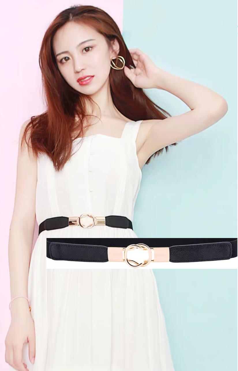 Thắt lưng Dây nịt nữ đẹp lozenge belts 2cm màu đen