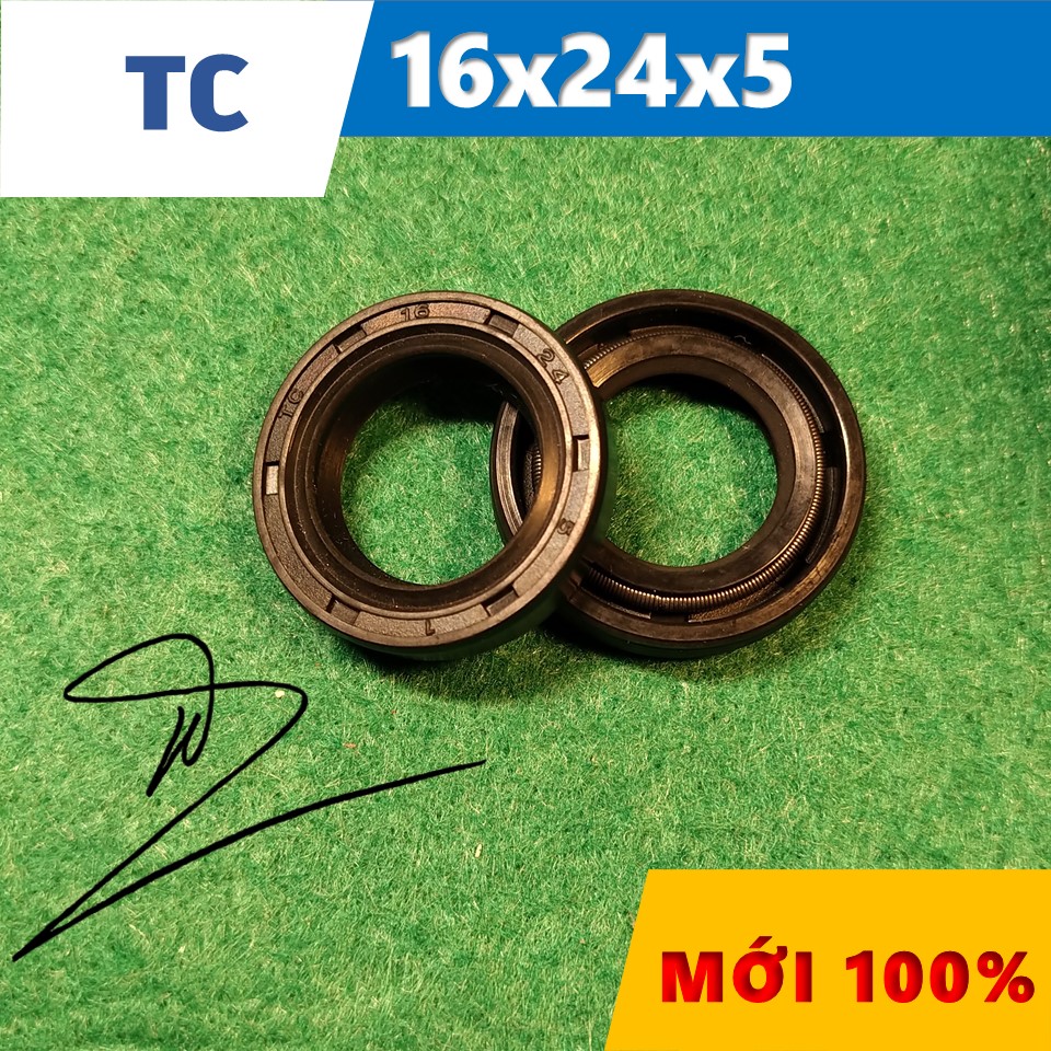 Phớt dầu TC 16x24x5   (Chắn dầu / lò xo / Phớt ben / Oil seal TC 16*24*5)
