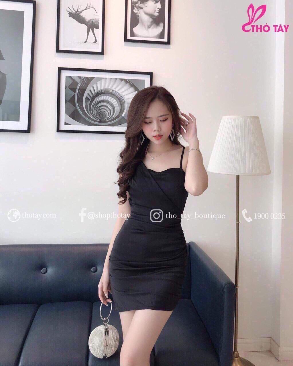 [HCM]Đầm body nhún ngực trang trọng