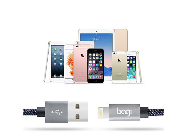 Cáp Sạc Lightning Bagi Bọc Da Tiêu Chuẩn MFI