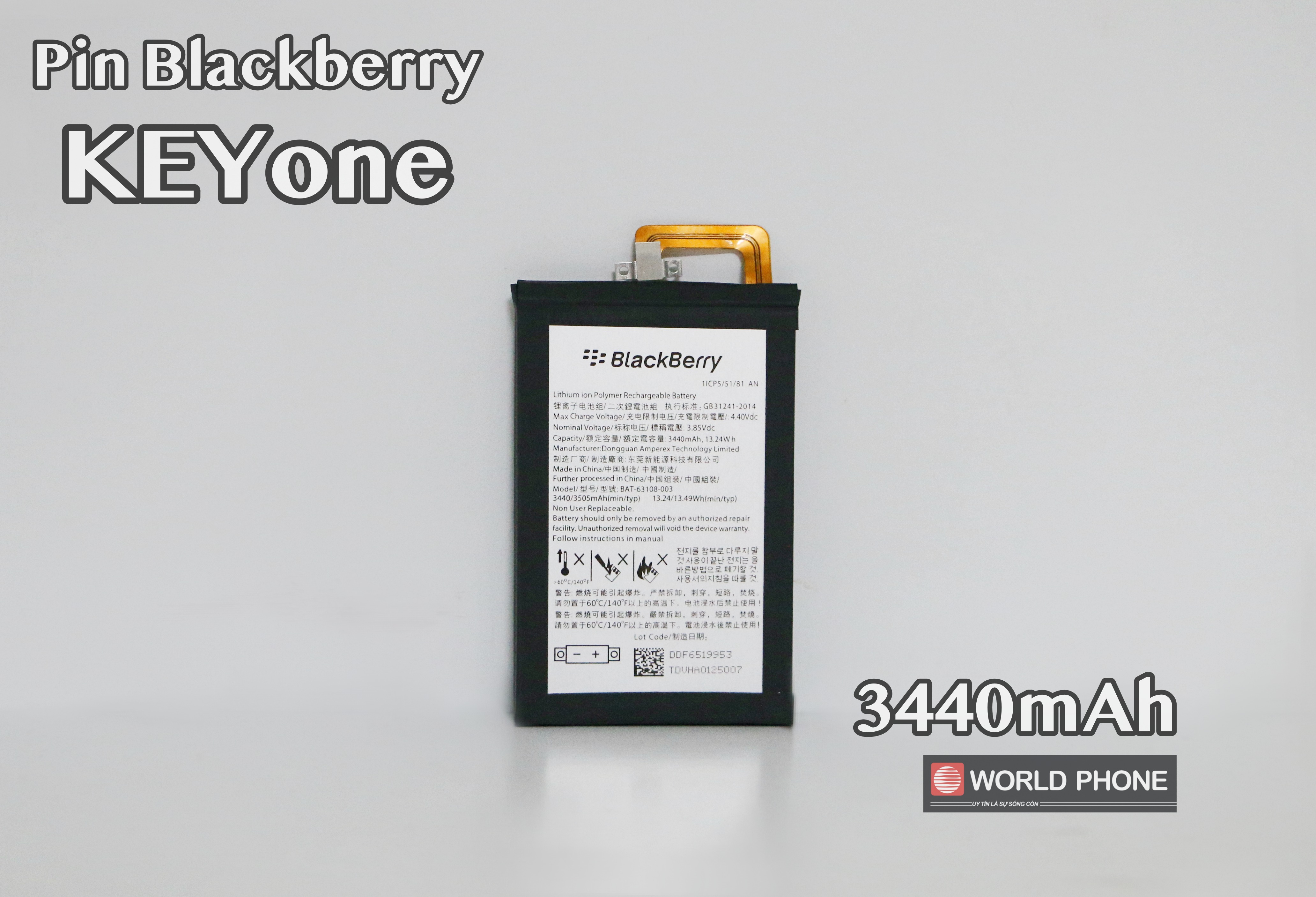 Thay Pin Blackberry KEYone, Pin BB Keyone mới