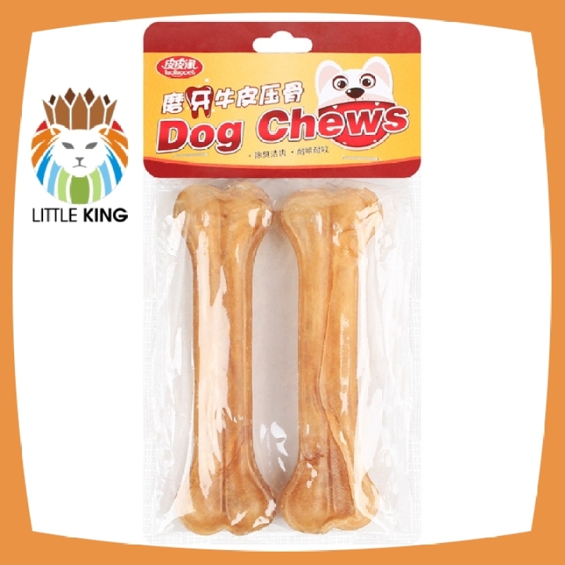 Xương gặm cho chó làm từ da bò giúp làm sạch răng, răng chắc khỏe kích cỡ 12cm * 2 thanh - Little King pet shop