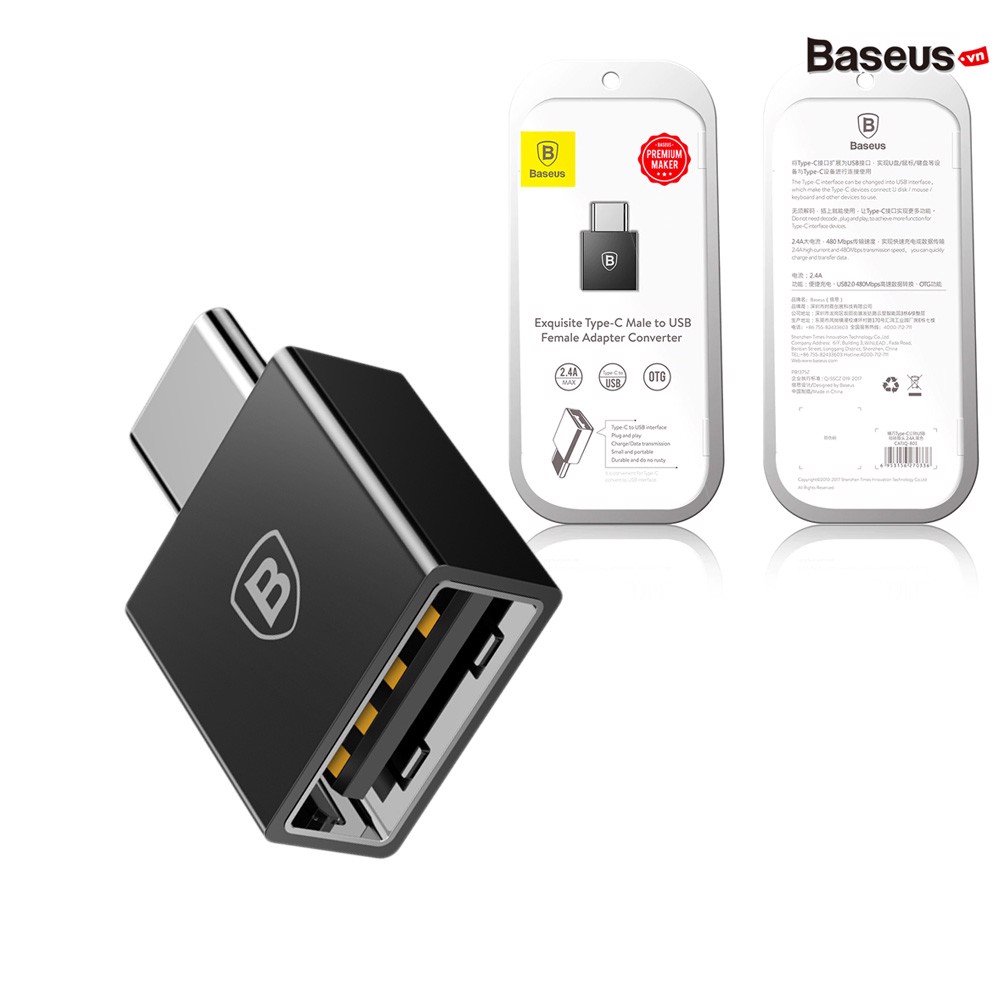 Đầu chuyển đổi OTG USB Type C sang USB A Baseus (TYPE C Male to USB Female Cable Adapter Converter)