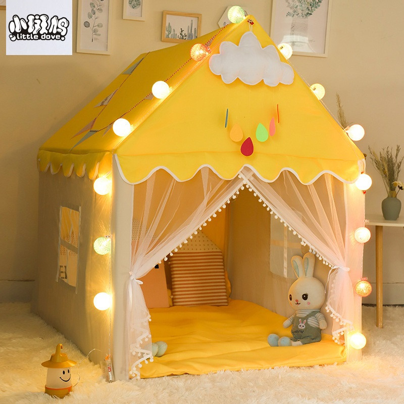 (LỀU KÈM PHỤ KIỆN) Lều Cho Bé Hình Ngôi Nhà S5 Loại To - Lều Công Chúa Hoàng Tử Trong Nhà Cho Bé Vui Chơi