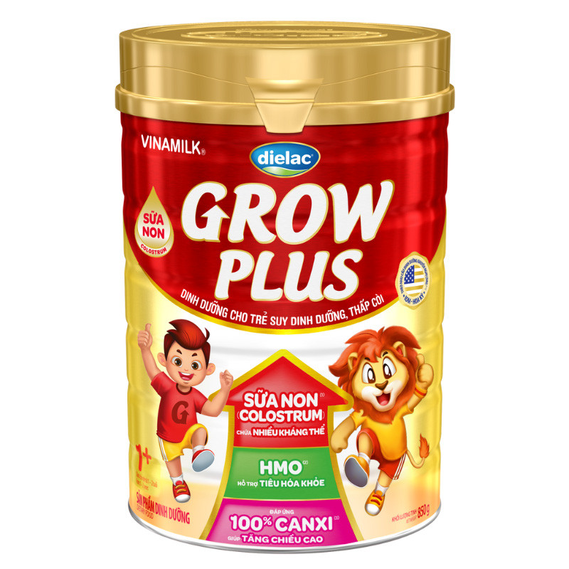 (Mẫu Mới) Sữa Bột VINAMILK Dielac Grow Plus 1+ HT 850g Sữa Non.