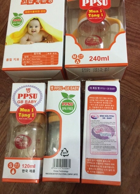 Bình sữa Gb Baby PPSU 120ml/ bình sữa cổ hẹp