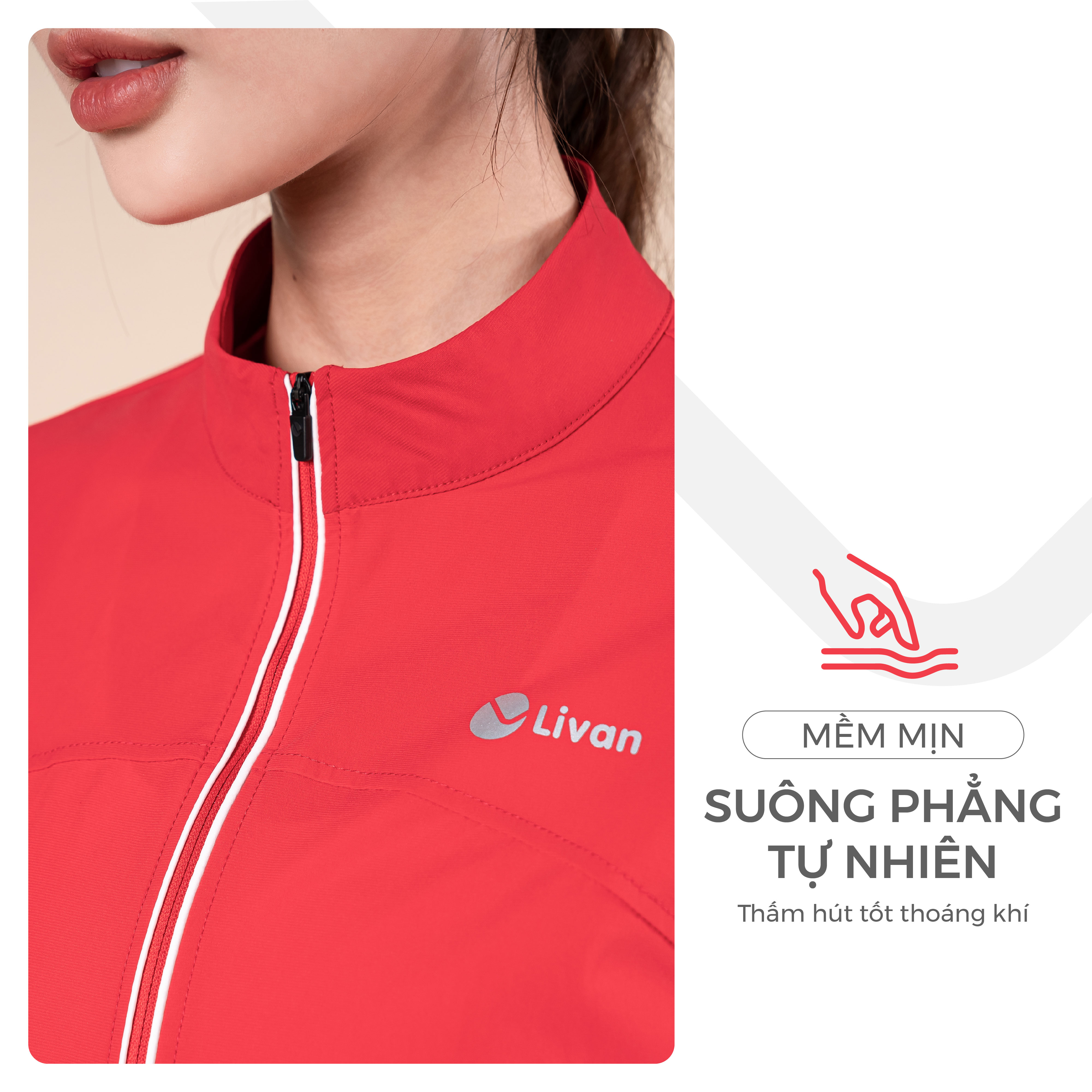 Áo Jacket Nữ 1 Lớp Mềm Mịn Co Giãn Livan Sport Cao Cấp