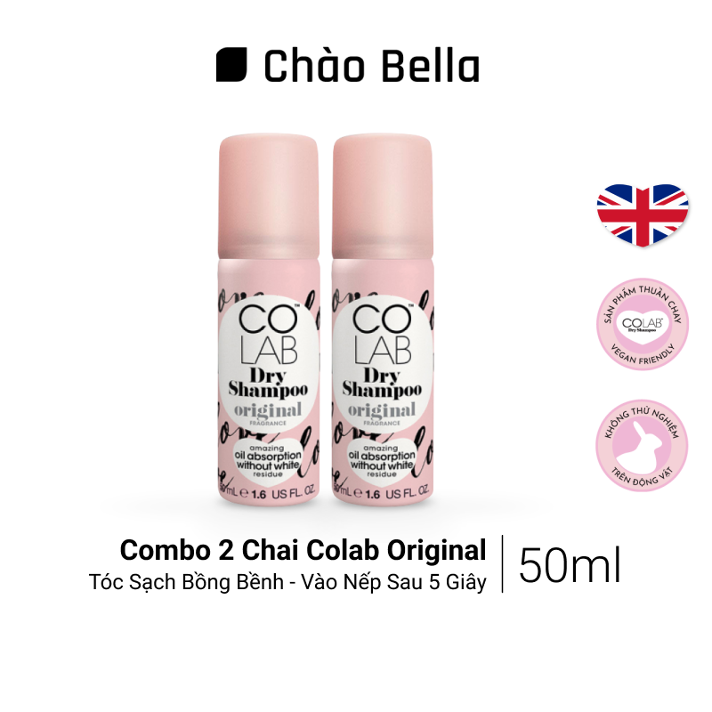 [Colab] Combo 2 Chai Dầu Gội Khô Colab mùi Original 50ml/chai