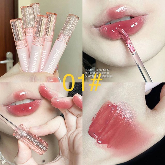 Son bóng cappuvini gấu hồng dưỡng căng bóng mềm mịn môi vỏ hồng cp74