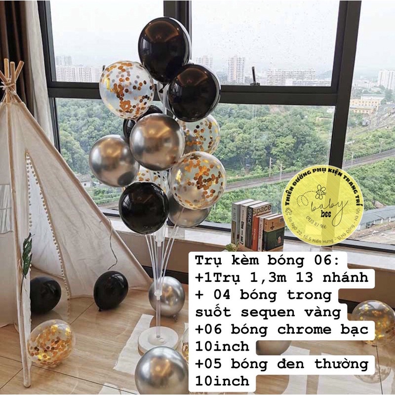 Trụ bóng bay cao 1,3m 13 nhánh -Baby bee