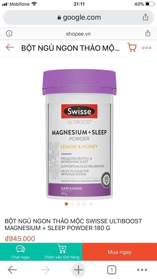 Swisse Ultiboost Magnesium Sleep Powder 180g