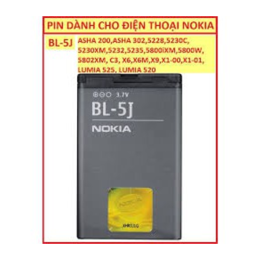 Pin Nokia C3 / X1-01 / X6 / N200  / BL-5J