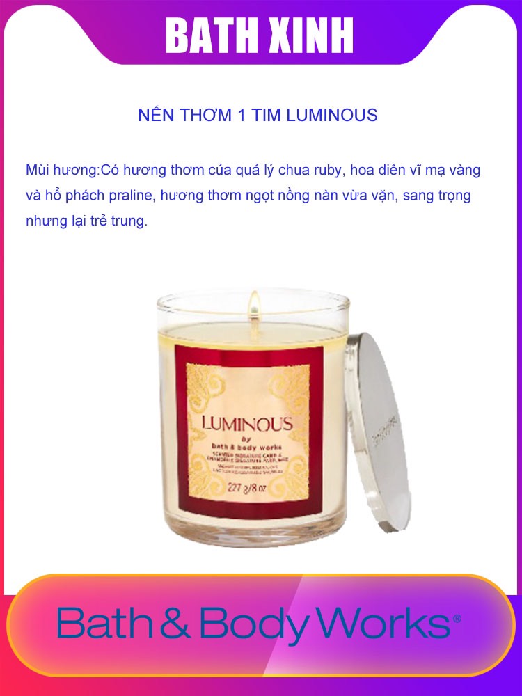 Nến Thơm Bath and Body Works 1 tim 227g