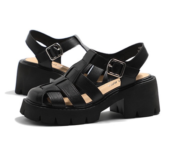 Sandal bít mũi đế vuông 6CM X395-370