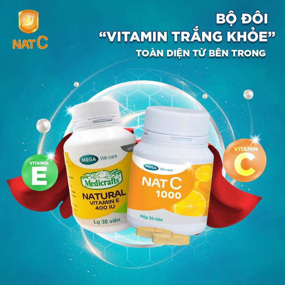 Medicrafts natural vitamin e 400 iu – giúp làm sáng da, ngăn ngừa oxy hóa