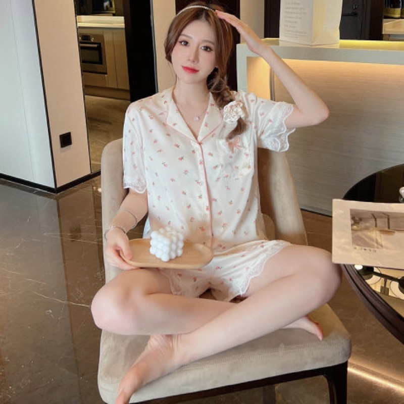 Bộ Lụa Cộc Phối Viền Cực Đẹp Hàng Mới