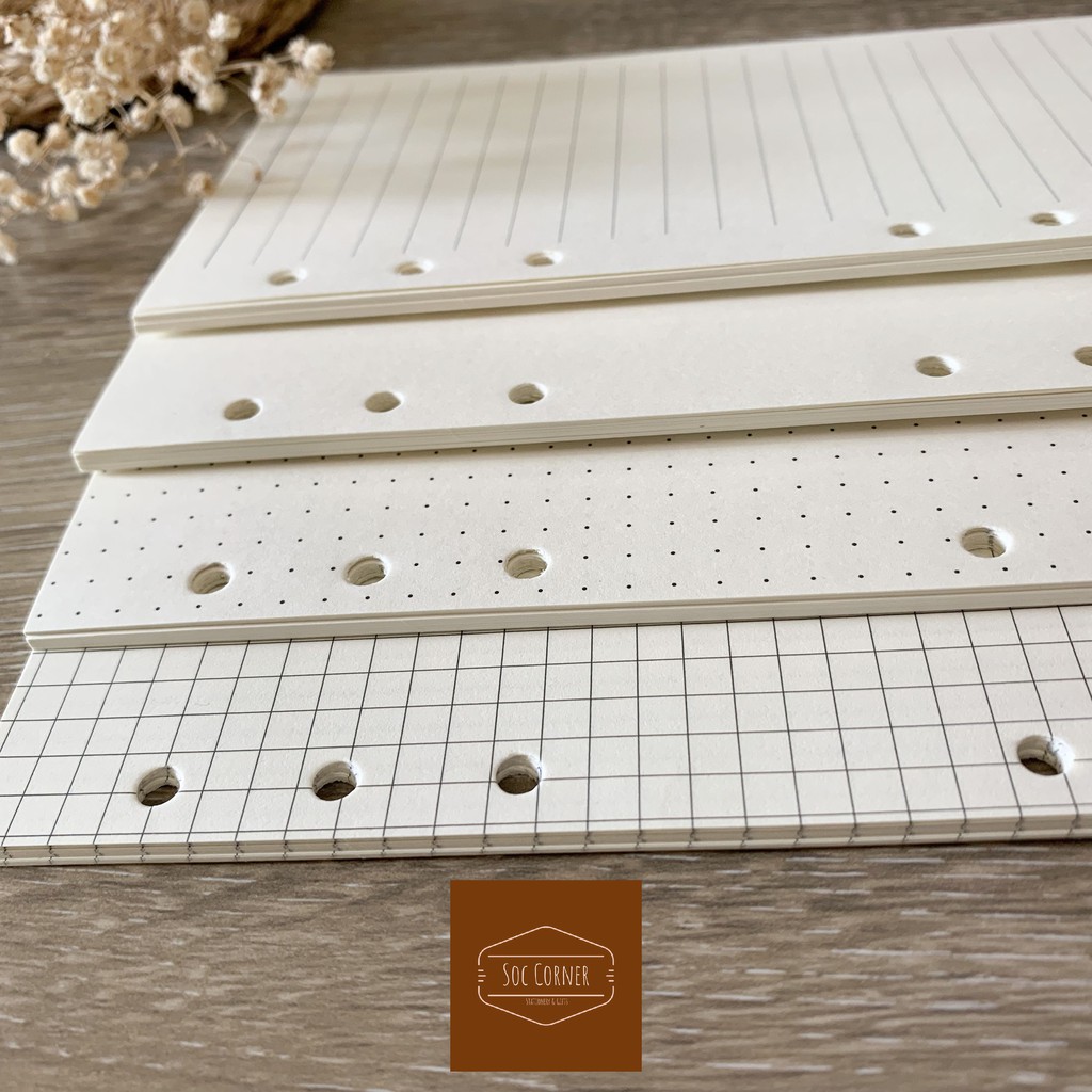 [HCM]Ruột sổ refill cho sổ còng Planner 6 lỗ A5/A6 80 tờ