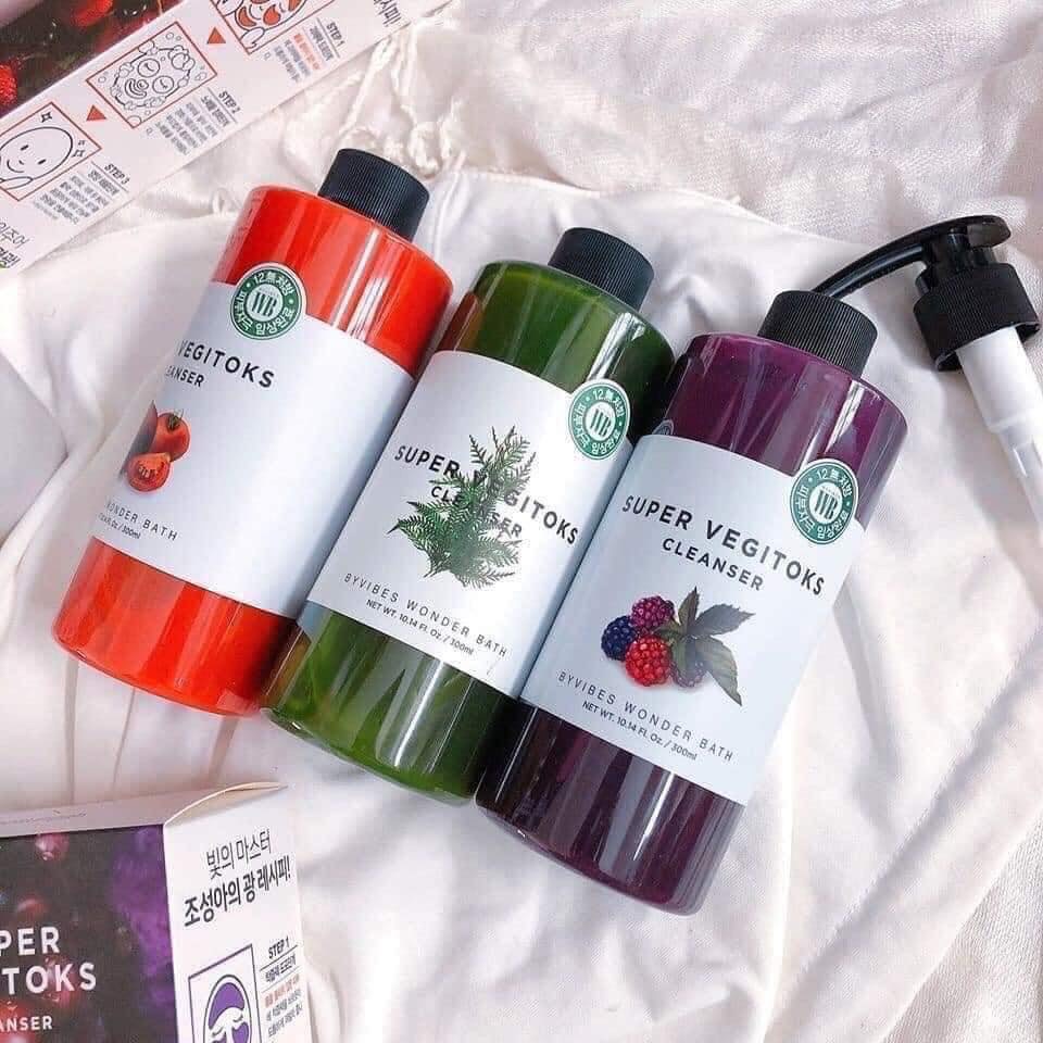 Sữa rửa mặt rau củ thải độc Super vegitoks cleanser Wonder bath 300ml