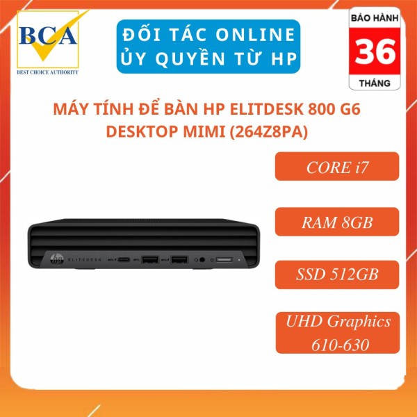 Bảng giá Máy tính để bàn HP EliteDesk 800 G6 Desktop Mini (CORE i7/ RAM 8GB/ SSD 512GB/ UHD Graphics 610-630) _ 264Z8PA Phong Vũ