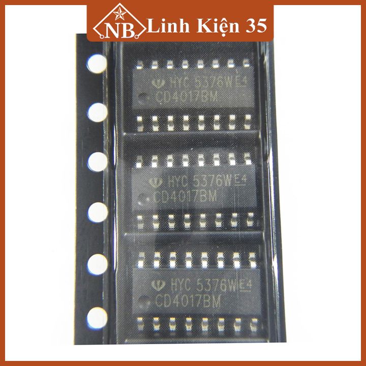 CD4017, IC đếm thập phân CD4017 chân cắm DIP16/ chân dán SOP16