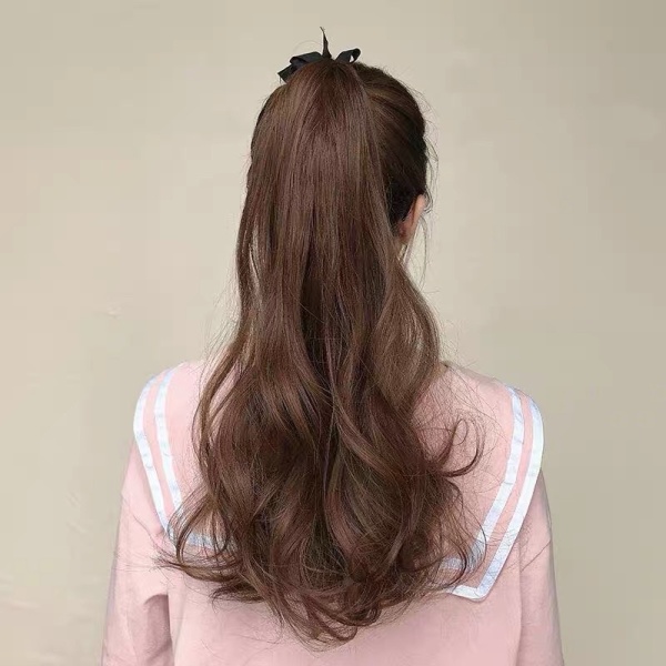 Tóc giả nữ cột️FREESHIP️Tóc giả buộc xoăn đuôi như tóc thật mẫu mới 2021, mã t21 nhập khẩu