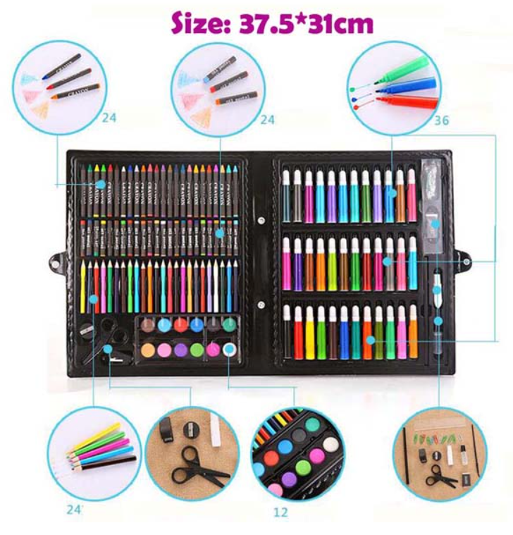 HỘP BÚT MÀU 150 MÓN CHO BÉ