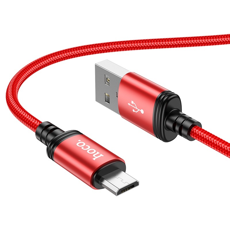 Cáp sạc 2.4A Hoco X89 Micro vải dù bện siêu bền dài 1M cho Android ( Đỏ )