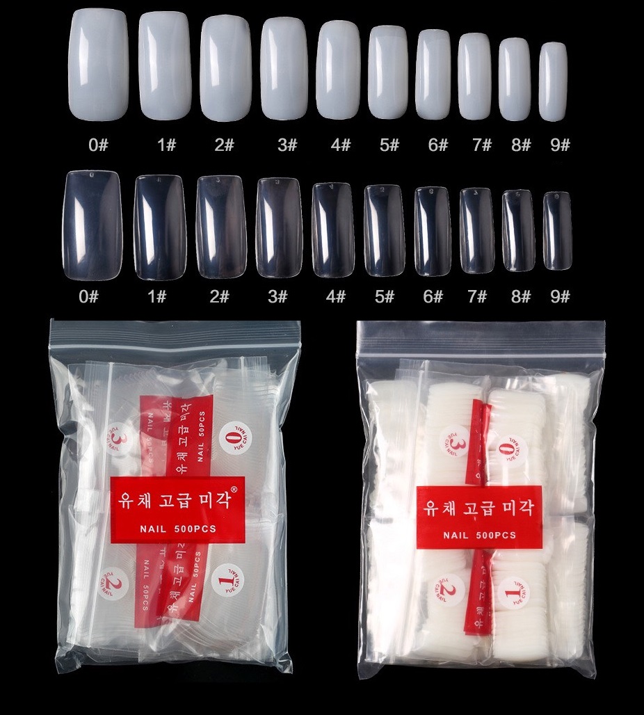 Móng Úp Vuông  ( Gói 500 Móng Đủ Size )