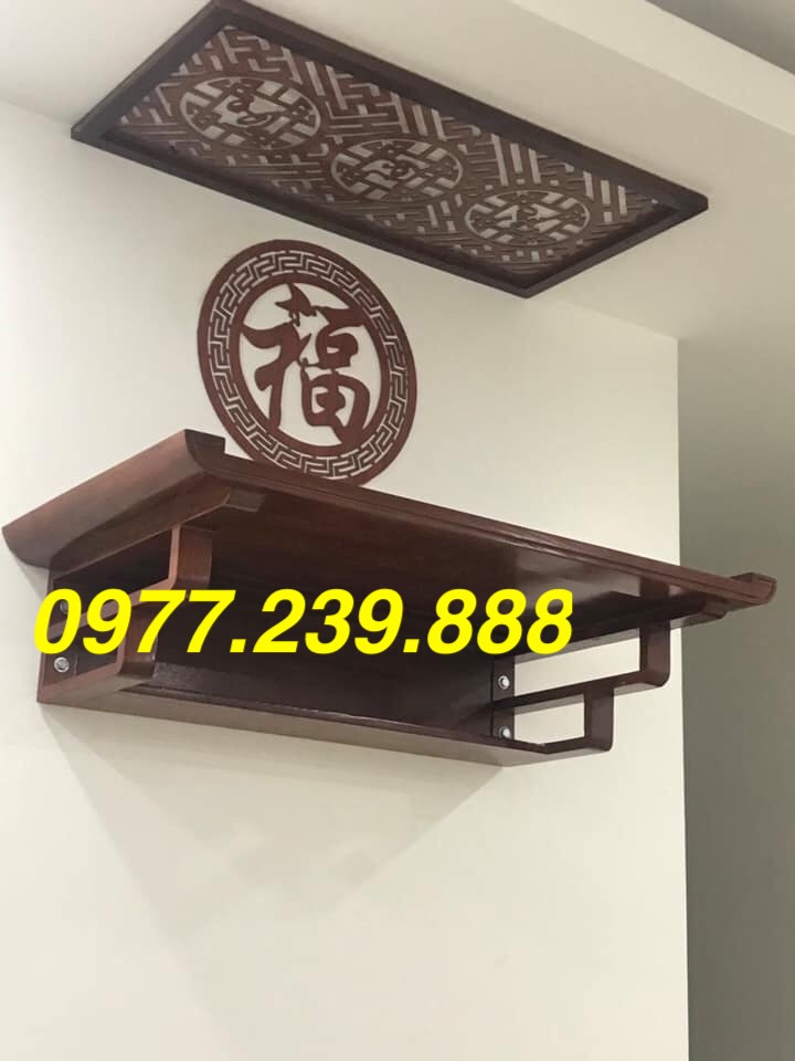 bàn thờ treo gỗ sồi 61cm