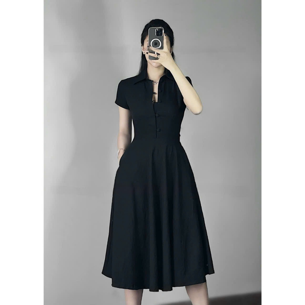 [Rabe Dress] Đầm WAYO sơ mi nút bọc thanh lịch sang trọng có túi