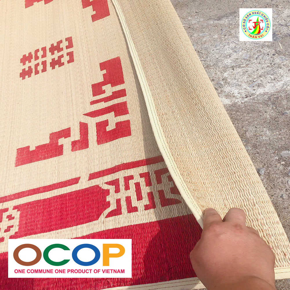 Chiếu Cói In Gấm - Chiếu Cói Thái Bình Kích Thước 1m5x1m9