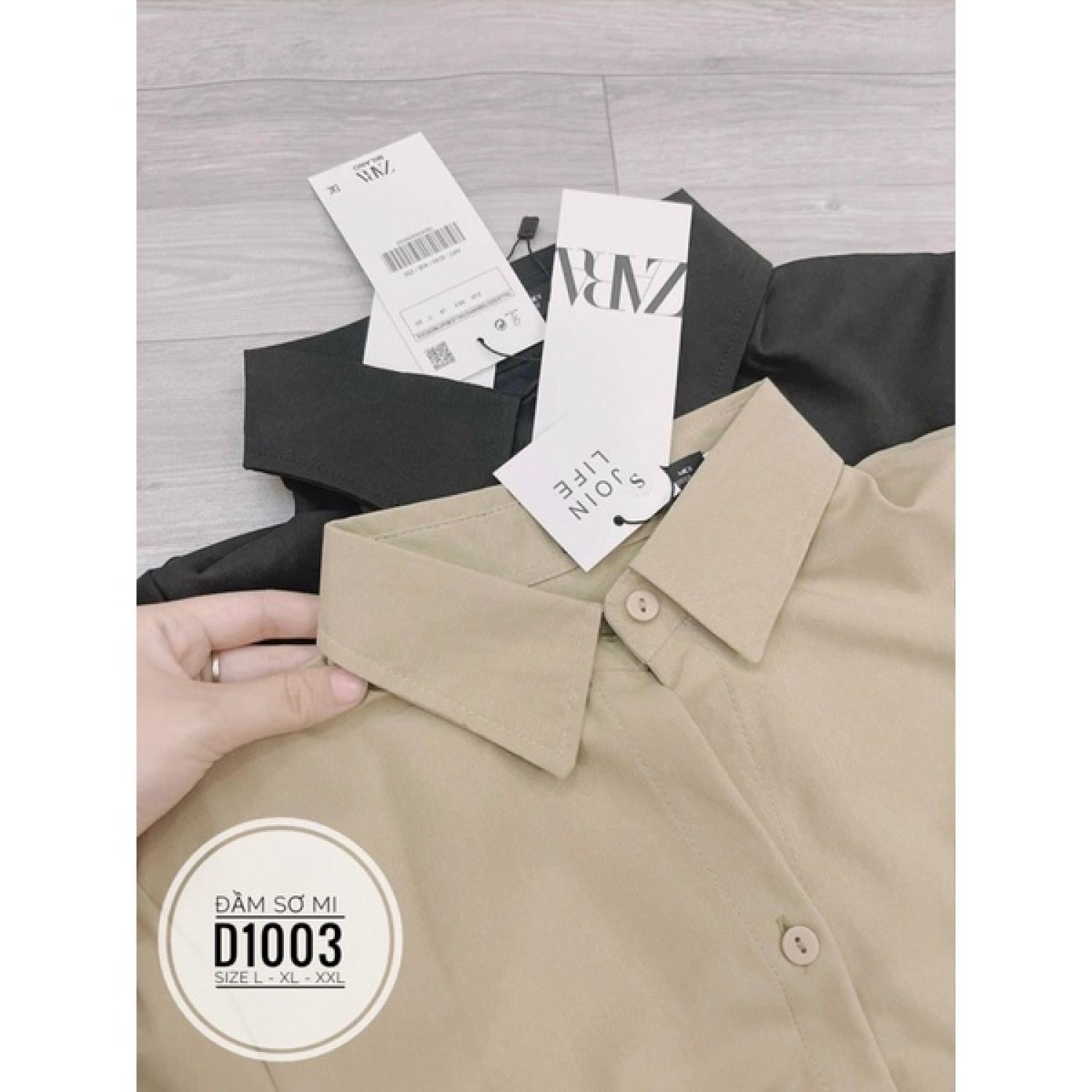 (60-90kg) MINSTORE Bigsize Đầm sơ mi D1003