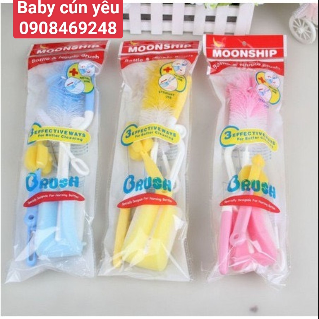 BỘ CỌ RỬA BÌNH SỮA 4 CHI TIẾT, CỌ RỬA BÌNH SỮA, RỬA NÚM CHO BÉ