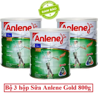 Bộ 3 hộp Sữa Anlene Gold 3 KHỎE hương Vani 800g (trên 40 tuổi)