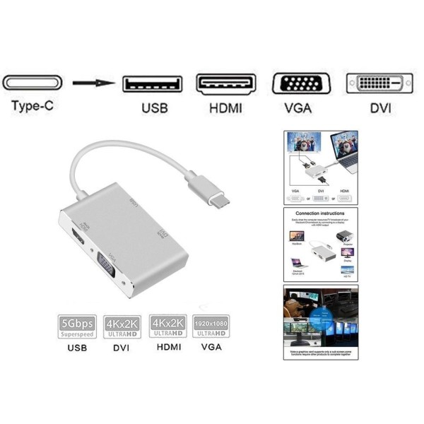 Bảng giá [HCM][Mã 77ELSALE hoàn 7% đơn 300K] Cáp chuyển Type-C ra USB 3.0 VGA HDMI DVI Phong Vũ