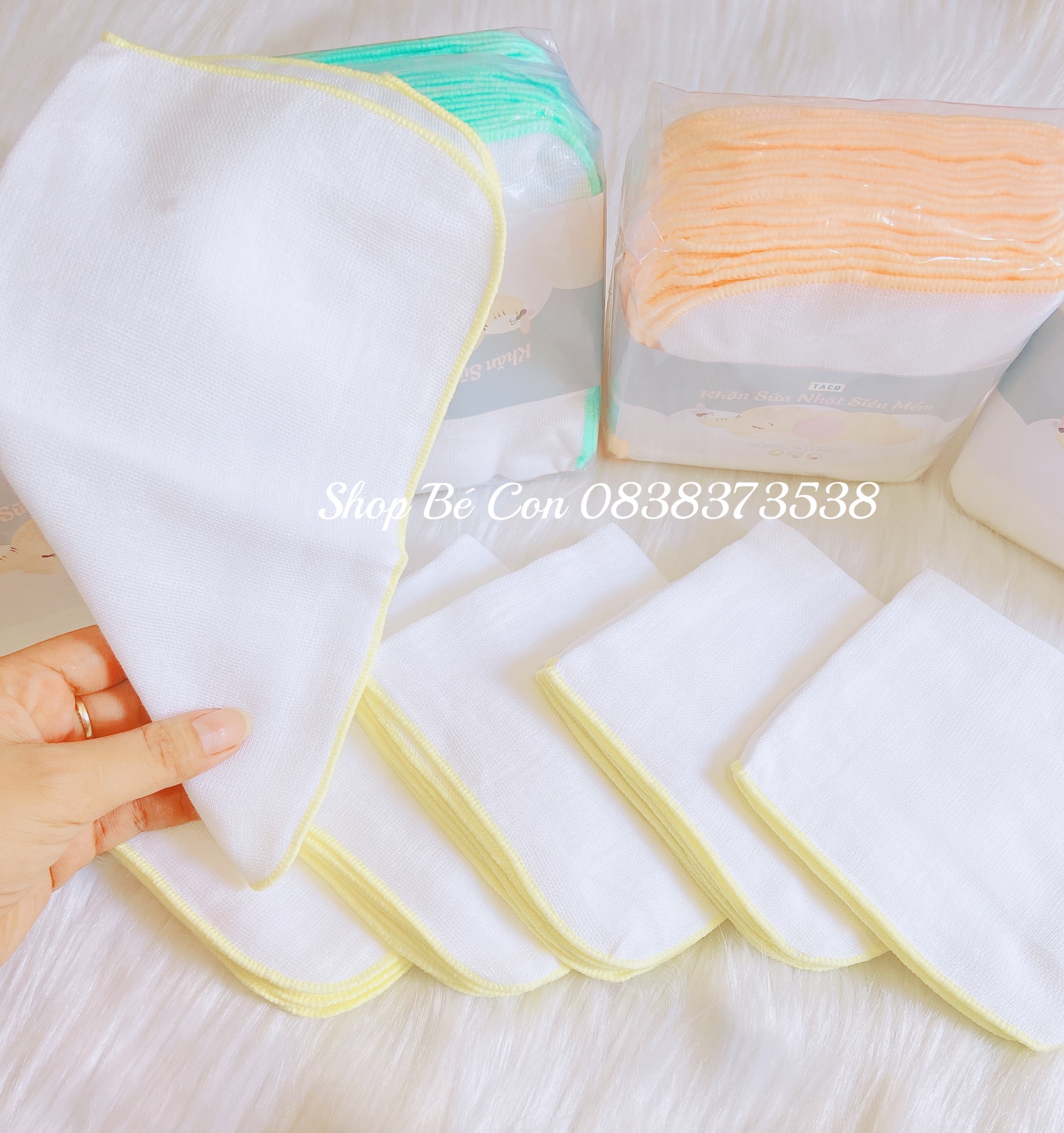 [Chính hãng] [Ảnh thật] [Có sẵn] Khăn Sữa TaCo Nhật Cao Cấp Siêu Mềm 4 Lớp